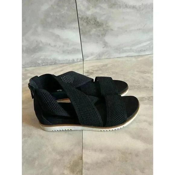 Eileen Fisher Women’s Kitts Stretch Knit Back Zip Sandals Size 6.5 - Picture 1 of 5